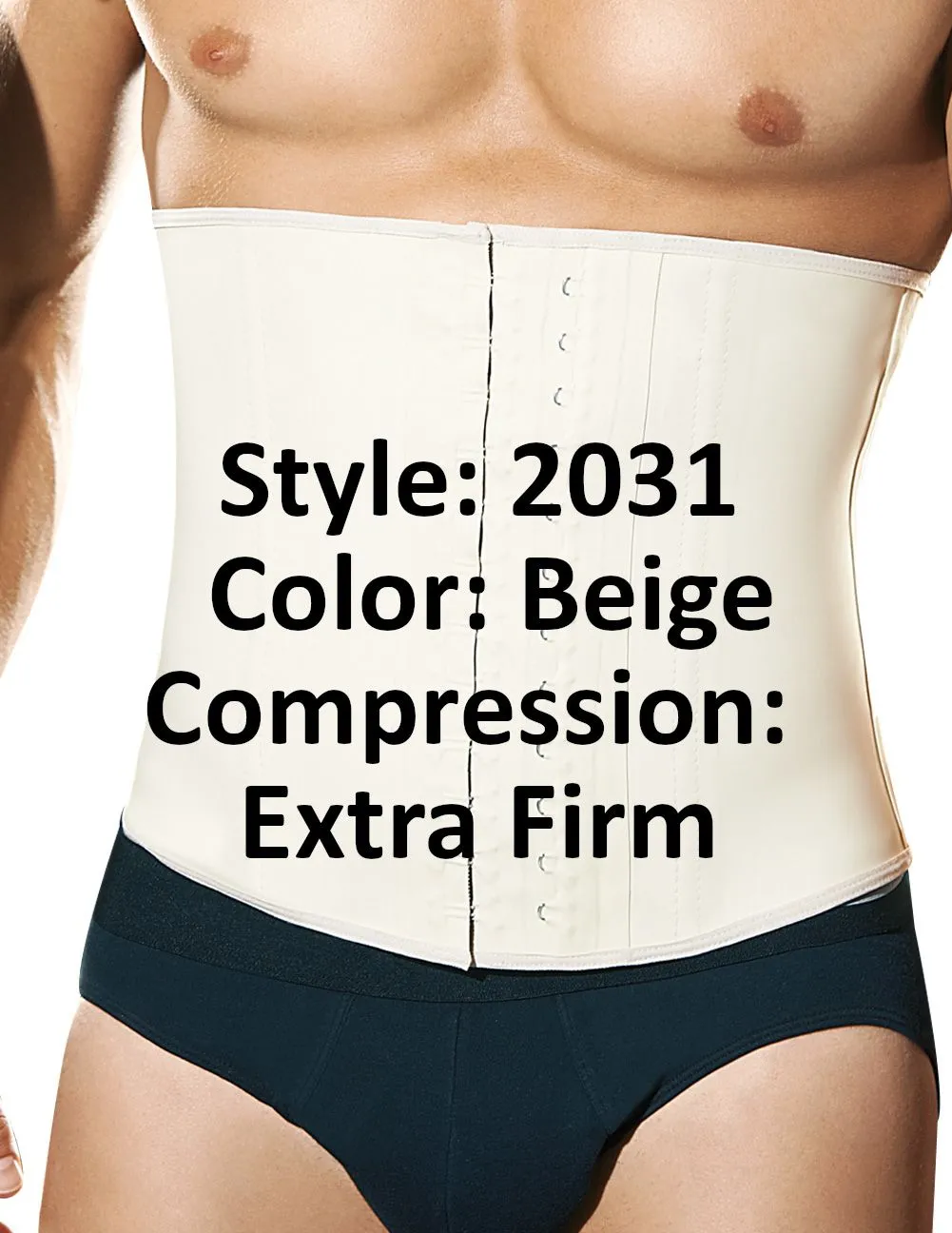 Ann Chery 2031 Latex Men Girdle Body Shaper Color Beige Plus