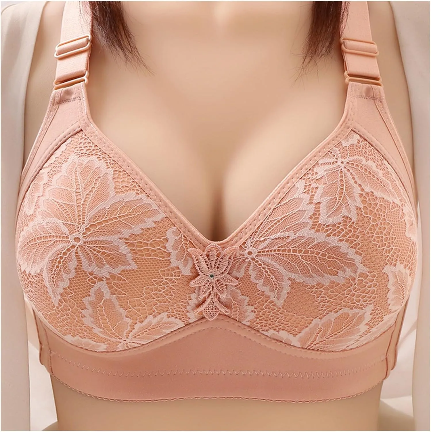 Anti-Sagging Bras for Everyday Breathable V Neck Smoothing Back Workout Bra T Shirt Bras No Underwire