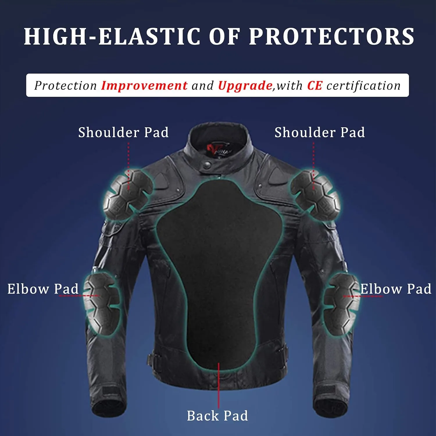 BORLENI Motorcycle Jacket Motorbike Riding Jacket Windproof Motorcycle Full Body Protective Gear CE Armor All Season