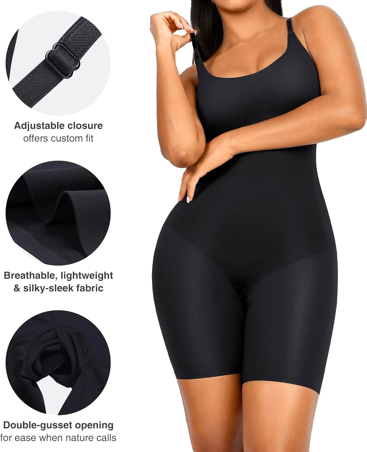 FeelinGirl Shapewear Bodysuit for Women Full Body Shaper Tummy Control Butt Lifter Shape Wear Shorts