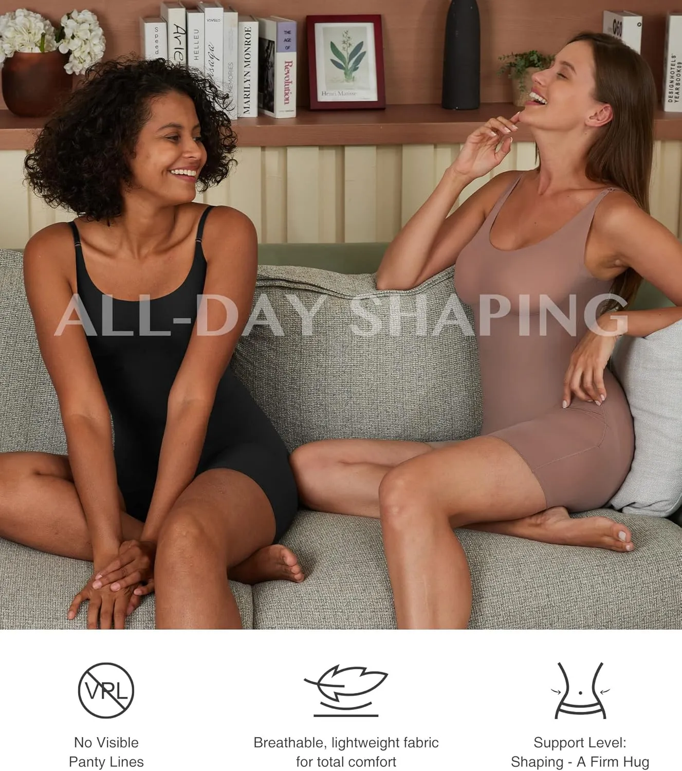 FeelinGirl Shapewear Bodysuit for Women Full Body Shaper Tummy Control Butt Lifter Shape Wear Shorts