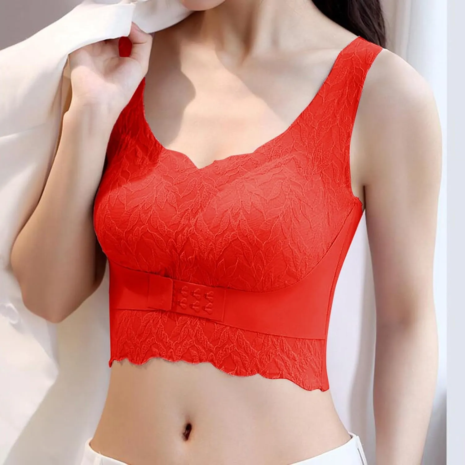 Push Up Sports Bras for Women High Support Sports Tank Top Wirefree Seamless Plus Size Longline Workout Yoga Bralette
