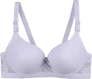 Women Bras No Underwire Push Up Floral Lace Bras Comfortable Lightly Lined Full Coverage Everyday Bralettes Underwear