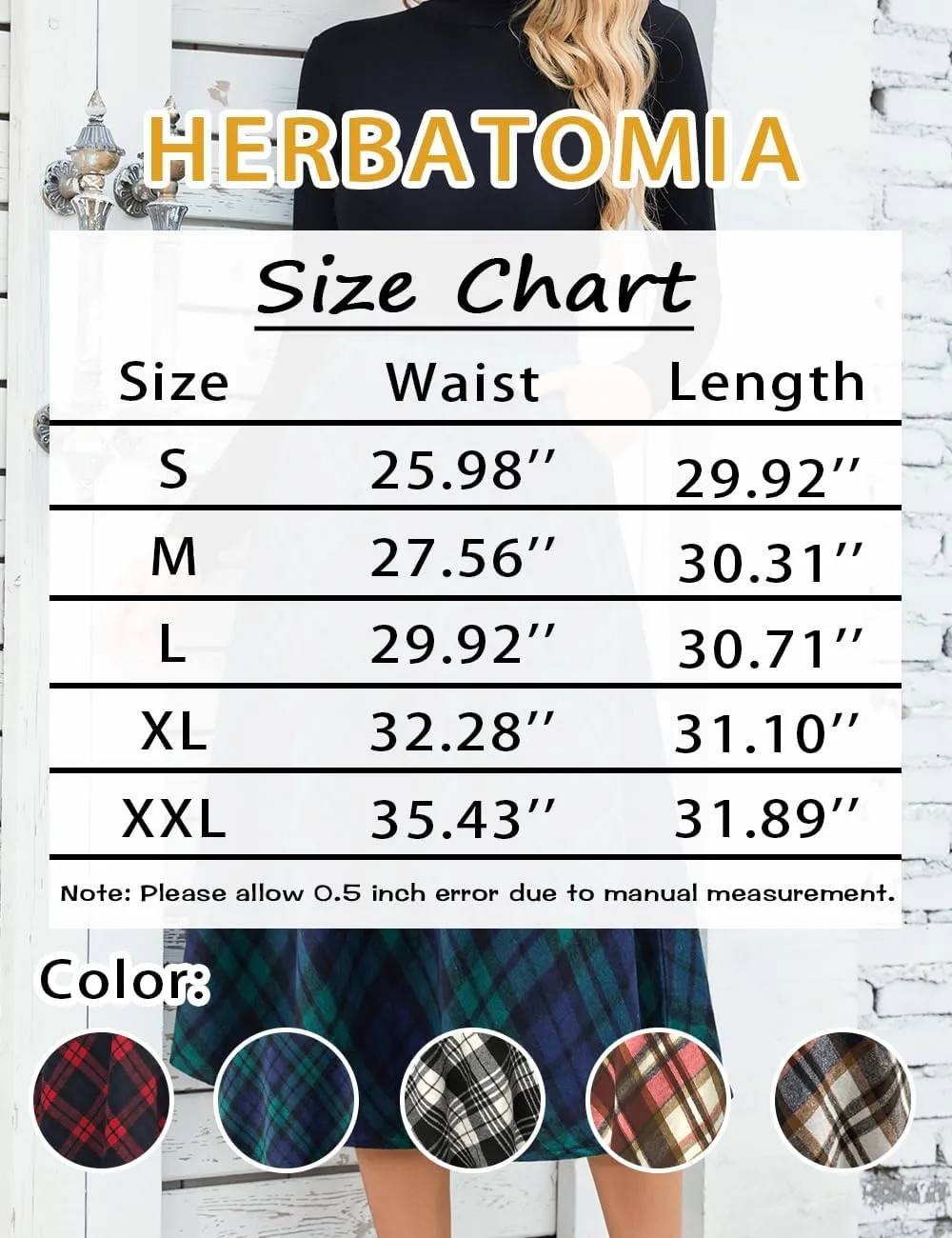 Women’s High Waist Casual Pleated A-line Midi Skirt Elastic Waist with Pocket for Women