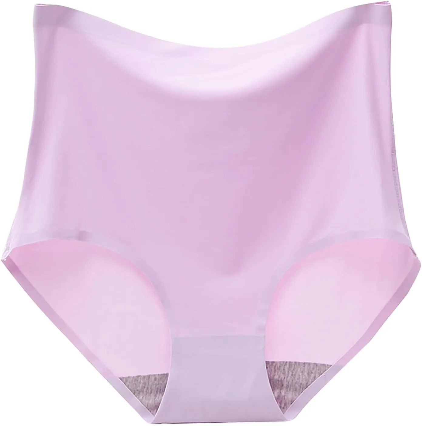 Women's High Waist Nylon Silk Underwear Seamless Cotton Crotch Belly Summer Ultra Thin Full Brief Loose Fit Ladies