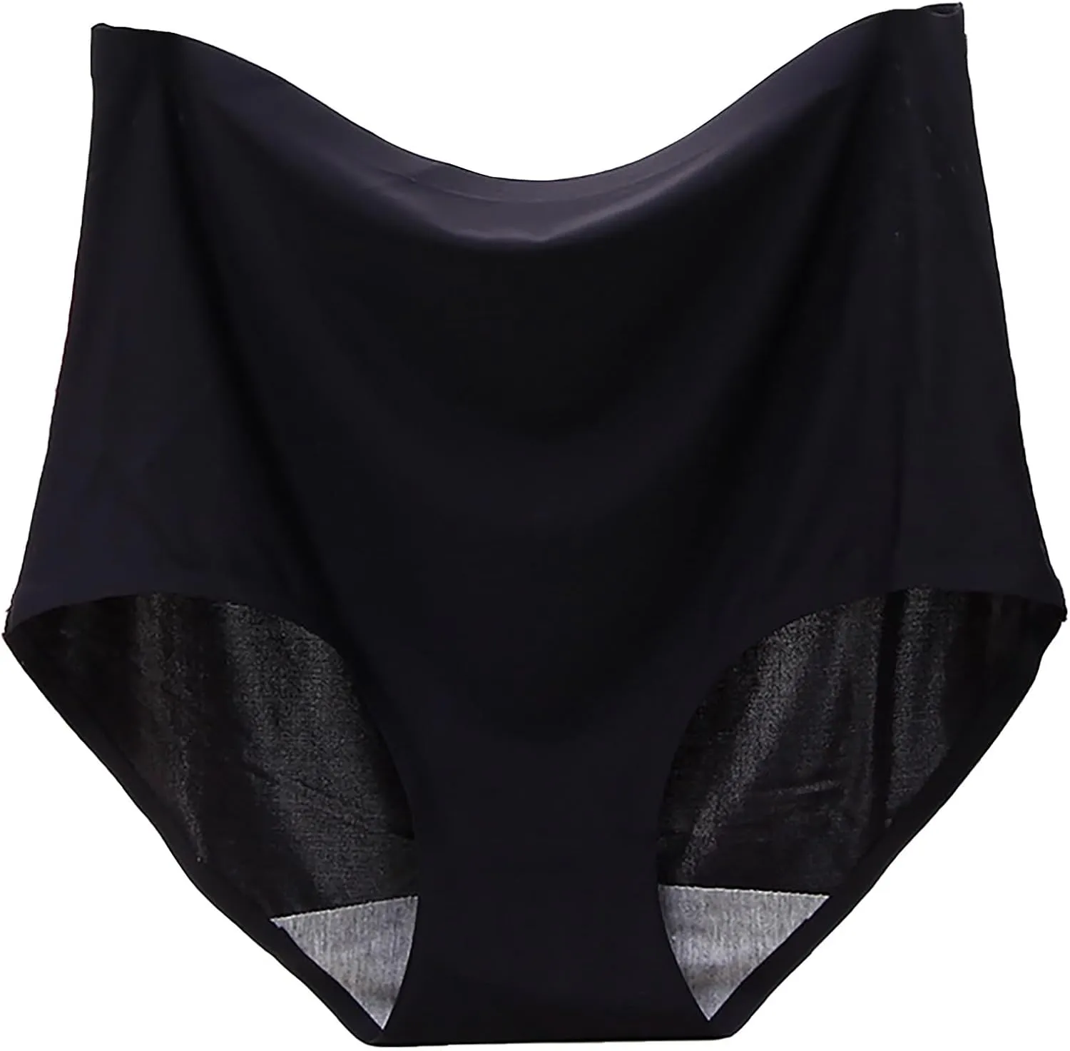 Women's High Waist Nylon Silk Underwear Seamless Cotton Crotch Belly Summer Ultra Thin Full Brief Loose Fit Ladies