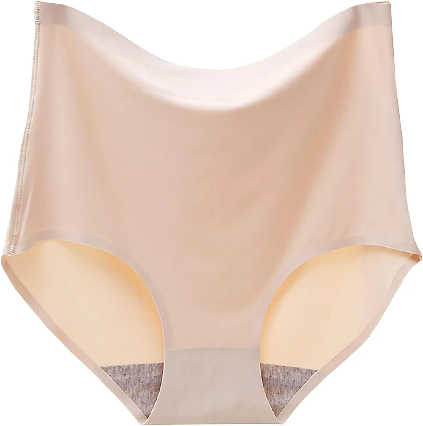 Women's High Waist Nylon Silk Underwear Seamless Cotton Crotch Belly Summer Ultra Thin Full Brief Loose Fit Ladies