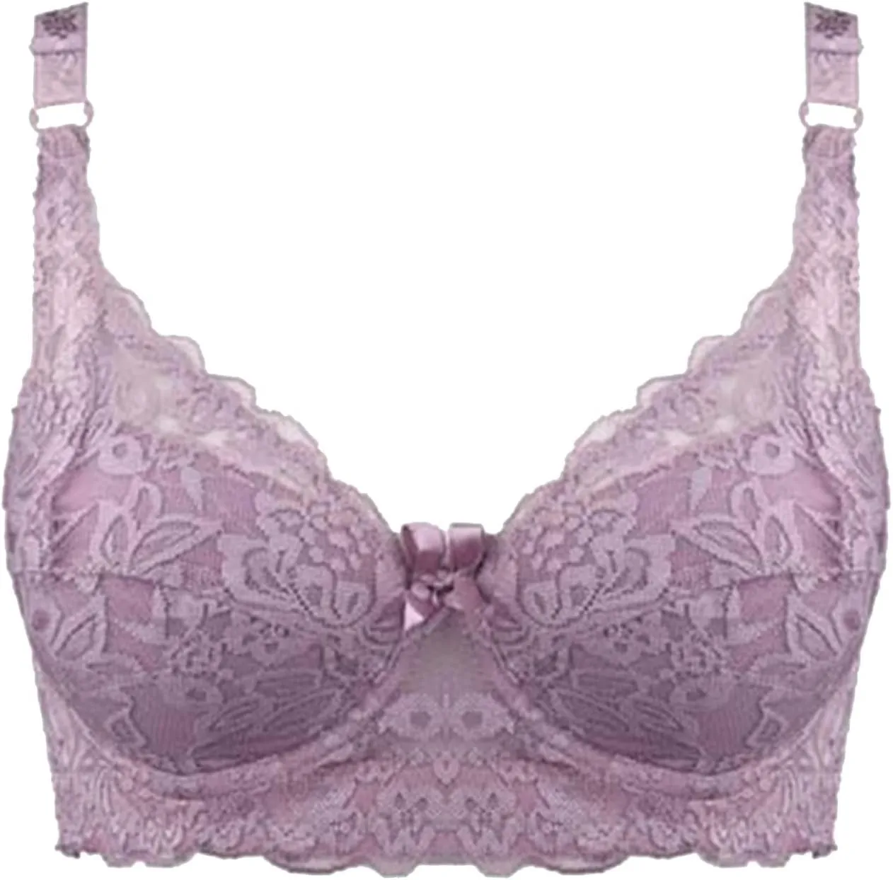 Women's Push Up Bra Underwire Padded Lace Brassiere Plunge V Sexy Floral Lacey Everyday Bra