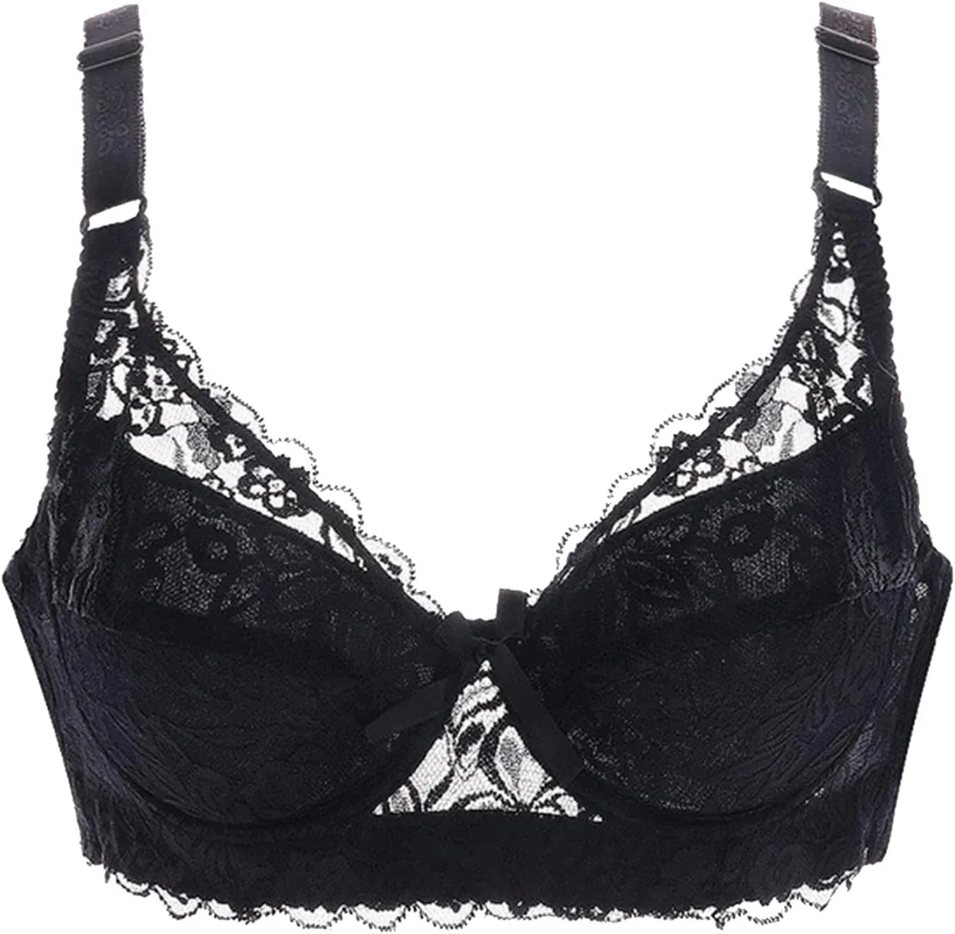 Women's Push Up Bra Underwire Padded Lace Brassiere Plunge V Sexy Floral Lacey Everyday Bra